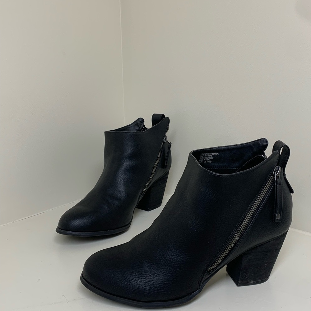 Black Leather Ankle Boots